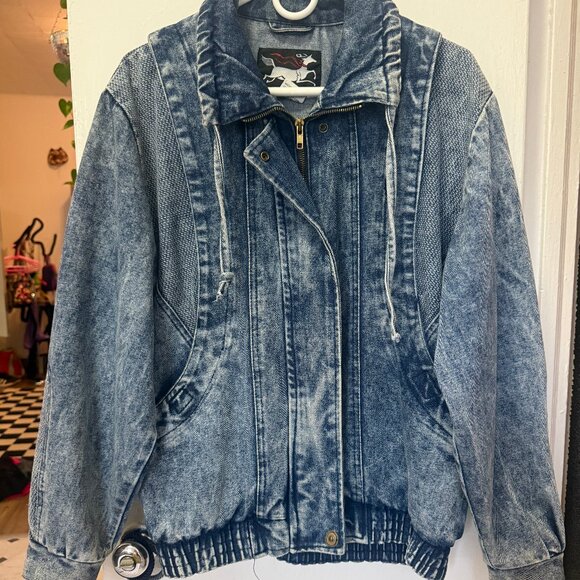Really Cool Vintage 80s Acid Wash Denim Jean Jacket - Picture 2 of 6